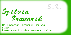 szilvia kramarik business card
